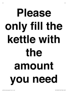 Please only fill the kettle with the amount you need